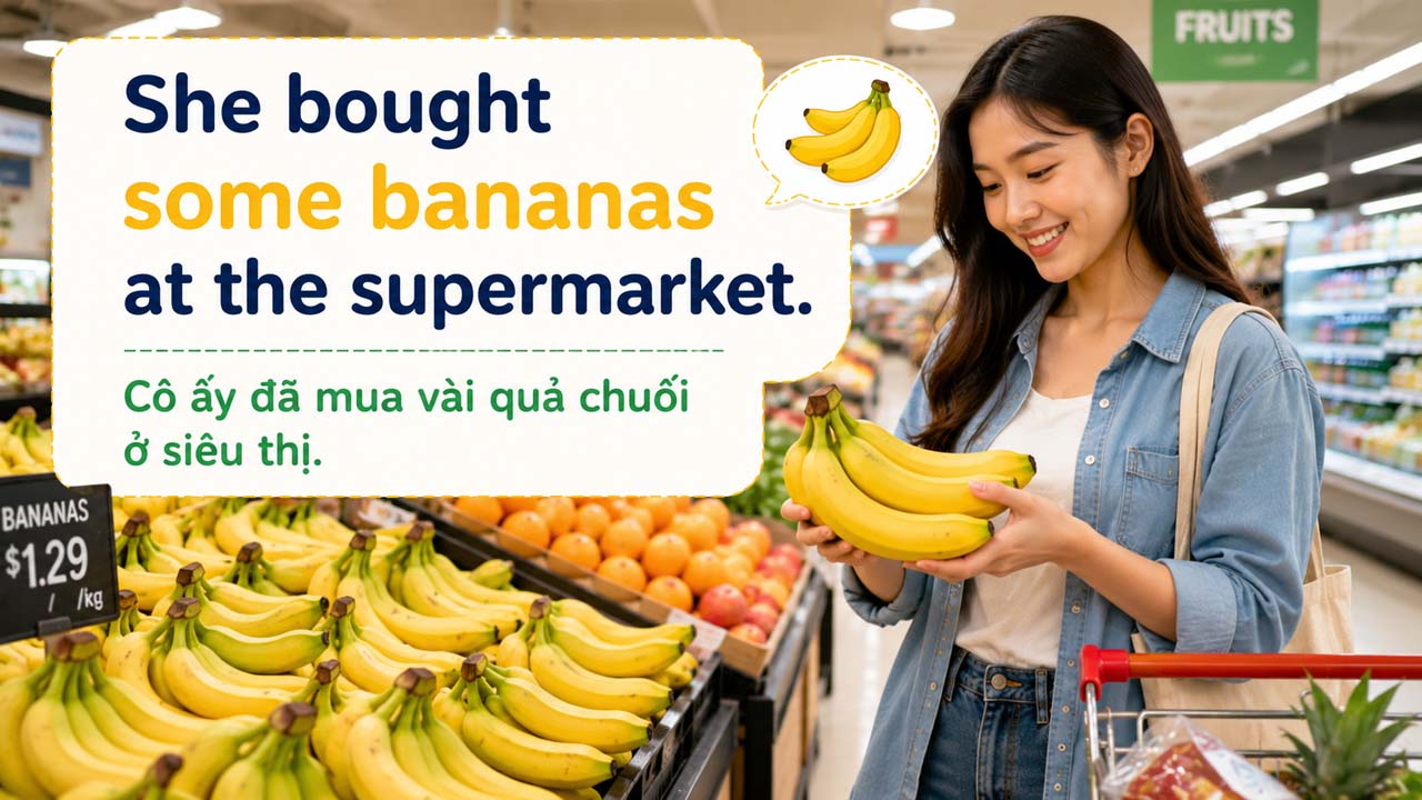 I eat a banana every morning - Tôi ăn một quả chuối mỗi buổi sáng